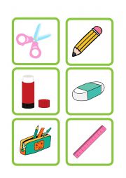 English Worksheet: Flashcards of School Objects