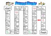 English Worksheet: Board Game Present Sim