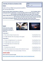 English Worksheet: On an Airplane (Listening B1)