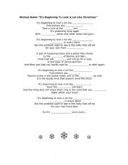 English Worksheet: It�s beginning to look a lot like Christmas SONG
