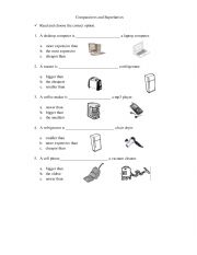 English Worksheet: Superlatives and comparatives