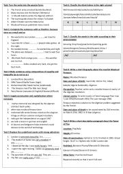 English worksheet: revision tasks