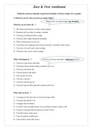 English Worksheet: First and Second Conditional
