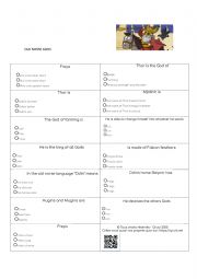 English Worksheet: Quizz on Norse Gods