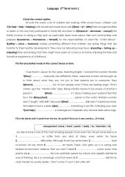 English Worksheet: language tasks 2nd form tunisia