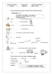 English Worksheet: keep fit group session