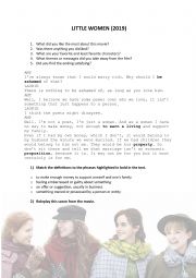 English Worksheet: Little Women (2019) Worksheet