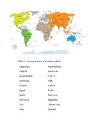Match Countries and nationalities
