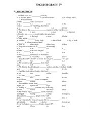 English Worksheet: REVISION