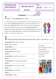 English Worksheet: 7th form test 1