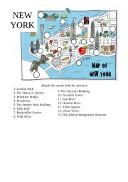 English Worksheet: New- York Map Discover the City 