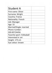 English Worksheet: find out who