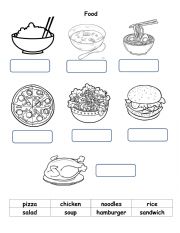 English Worksheet: Food