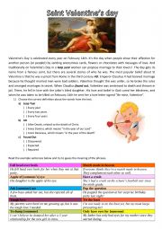 English Worksheet: Valentines day