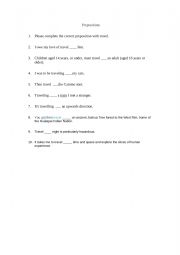 English Worksheet: prepositions