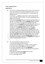 English Worksheet: Sulochanadevi Prelim Language �23 Solution
