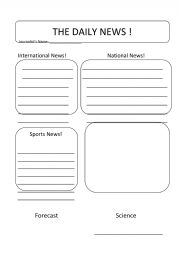 Newspaper Writing Template 