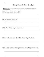 English Worksheet: Once Upon A Baby Brother