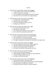 English Worksheet: Vocab quiz