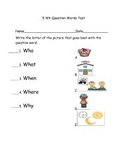5 Wh question words multiple choice