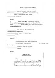 English Worksheet: Past Simple vs Past Continouos (song)