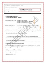 English Worksheet: Mid term test 2 8th formpioneer school of Susah