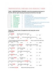 English Worksheet: PHRASAL VERBS AND PREPOSITIONAL PHRASES