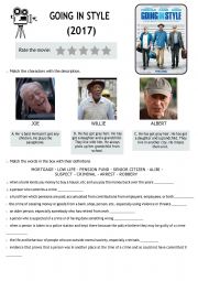 Going in Style - Movie worksheet