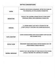 English Worksheet: Myth genre