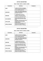 English worksheet: Myth Conventions