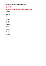 English Worksheet: Numbers