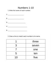 Numbers 1-10