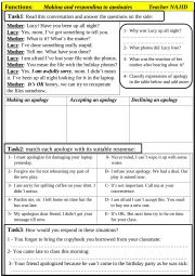 English Worksheet: Express apology