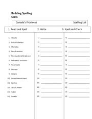 English Worksheet: Building Spelling Skills - Provinces