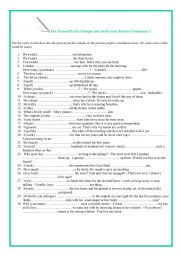 English Worksheet: Present Perfect Simple and Continuous