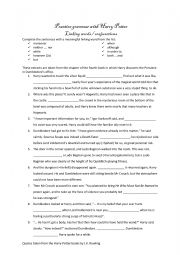 English Worksheet: Practice linking words with Harry Potter