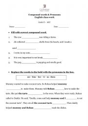 English Worksheet: pronouns