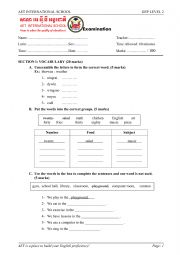 English worksheet: level 2