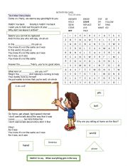 English Worksheet: As it was