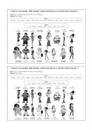 English Worksheet: Verb to be + Describing People + Nationalities Speaking Worksheet