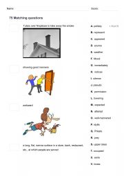 English Worksheet: Refugee Boy Chapter 1 Part 1 of 2 Vocabulary Test