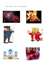 English Worksheet: Bonfire Night vocabulary match 