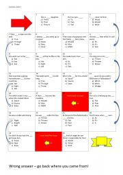 English Worksheet: confusion words board game