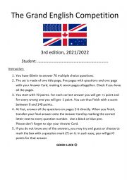 English Speaking Countries Competition Quiz