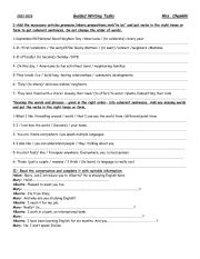 English Worksheet: guided writing tasks