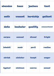 English worksheet: 504 absolute essentioal words cards