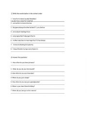 English Worksheet: when/how often