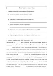 English Worksheet: Relative Clauses Exercises