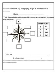 English Worksheet: compass worksheet