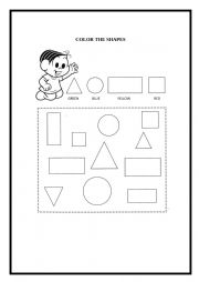 English Worksheet: Shapes and colors